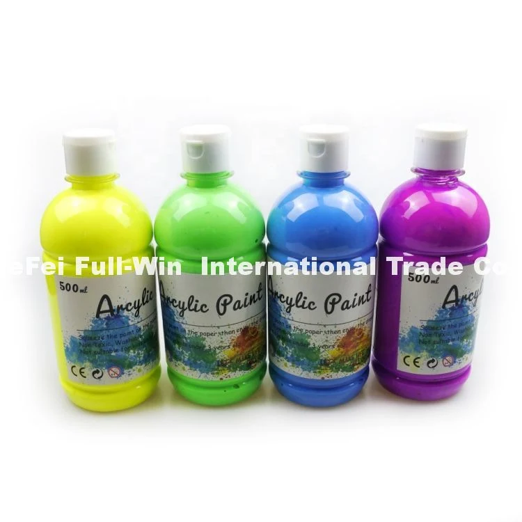 500ml Non-Toxic DIY Waterproof Acrylic Paint Color for Wholesale