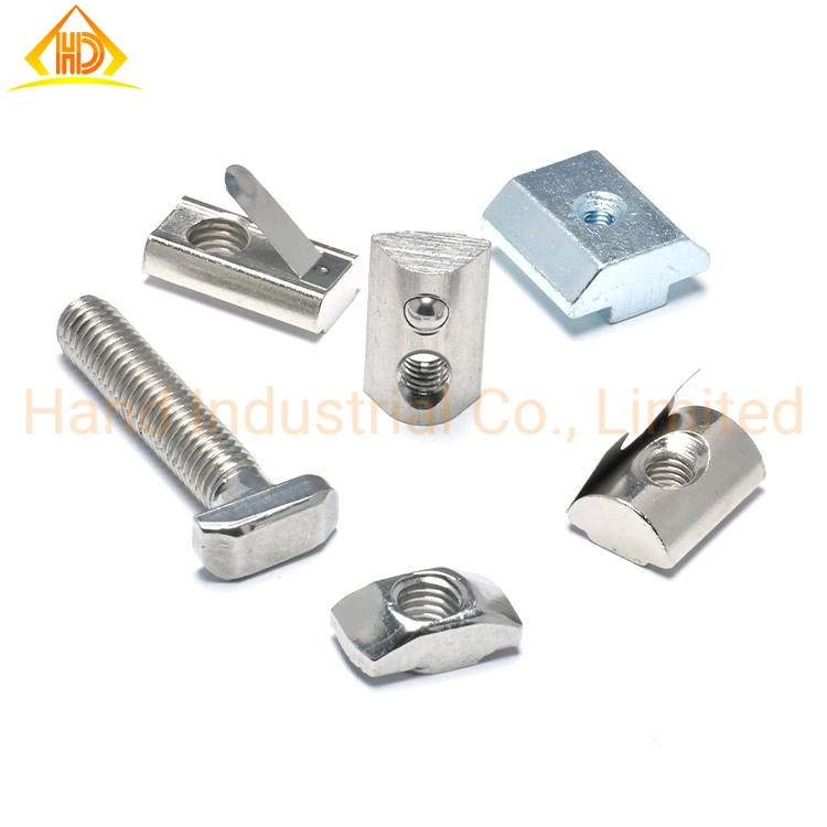 20 30 35 40 Series M3 M4 M5 M6 M8 Aluminum Profile Ball Hammer Spring Leaf T Slot Nut