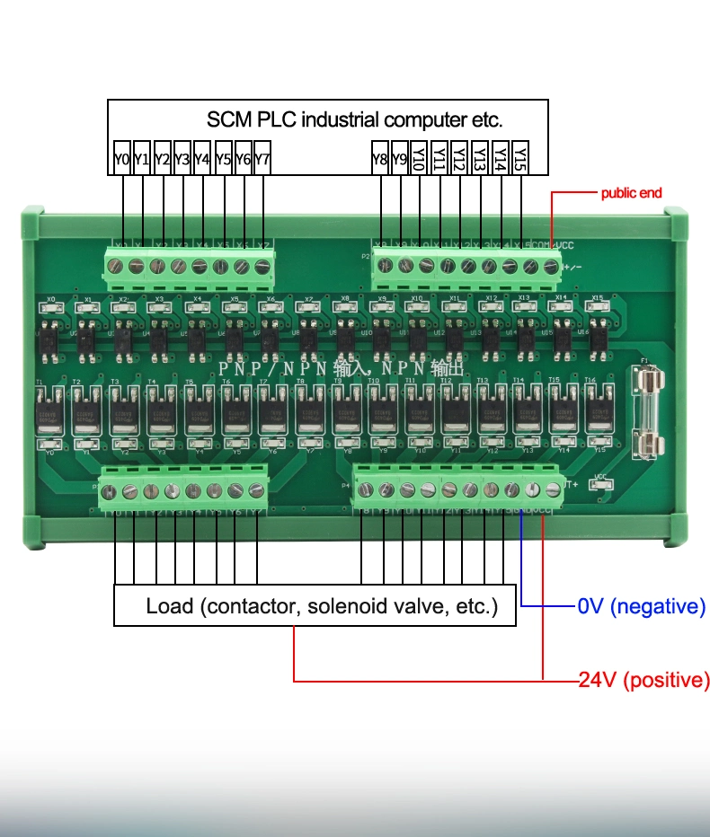 16 canales PLC Junta amplificador PNP NPN/Controlador de salida PNP de entrada