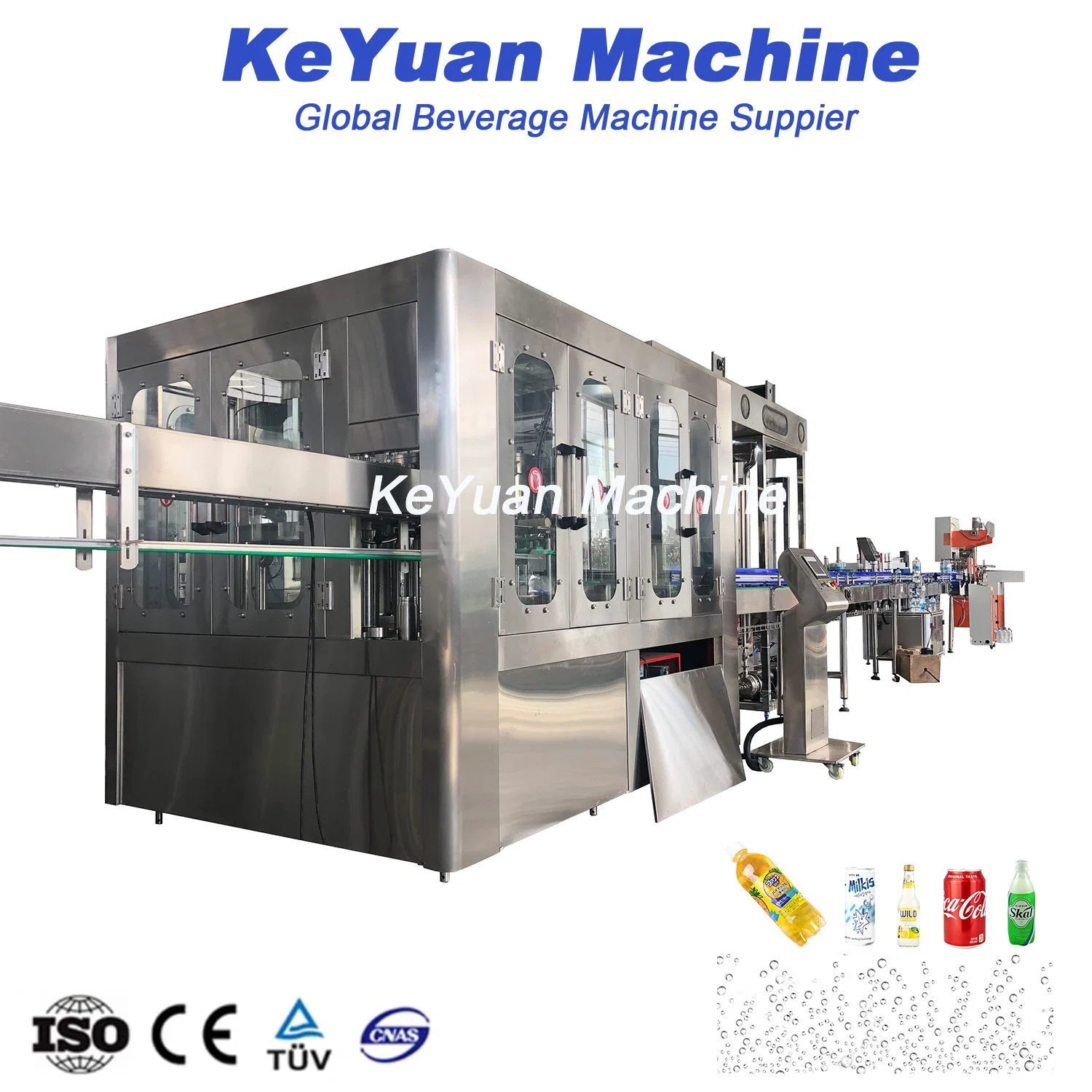 Stainless Steel 304 Pet Glass Bottle Carbonated Bottling Equipment Beverage Soft Drink Soda Water Isobaric Filling Machine