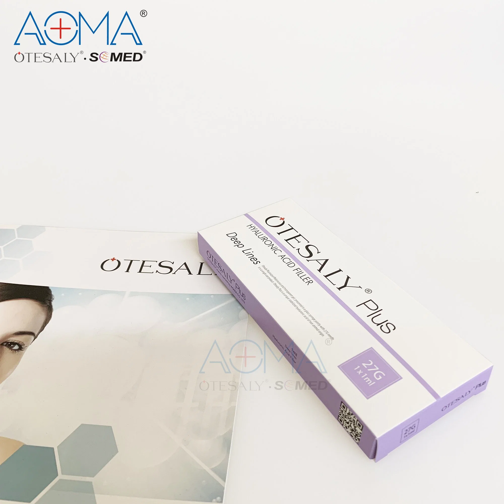 Linha profunda de 1 ml com melhor qualidade CE Aoma Otesaly Plus Bdde Hyluronic ácido OEM Tear olho rasgo cocho bochechas cuidado facial Enchimento dérmico de lábios injetável anti-enrugamento