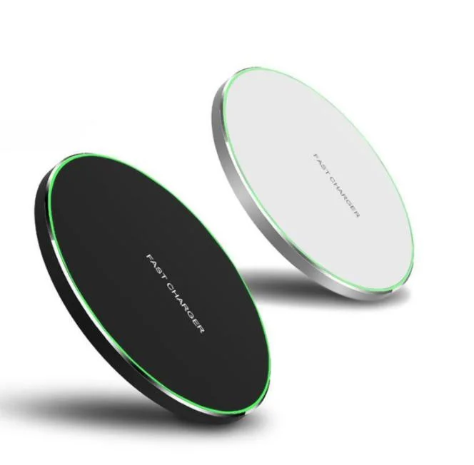 10W Qi Round Smart Mobile Phone Fast Wireless Cargador de almohadilla