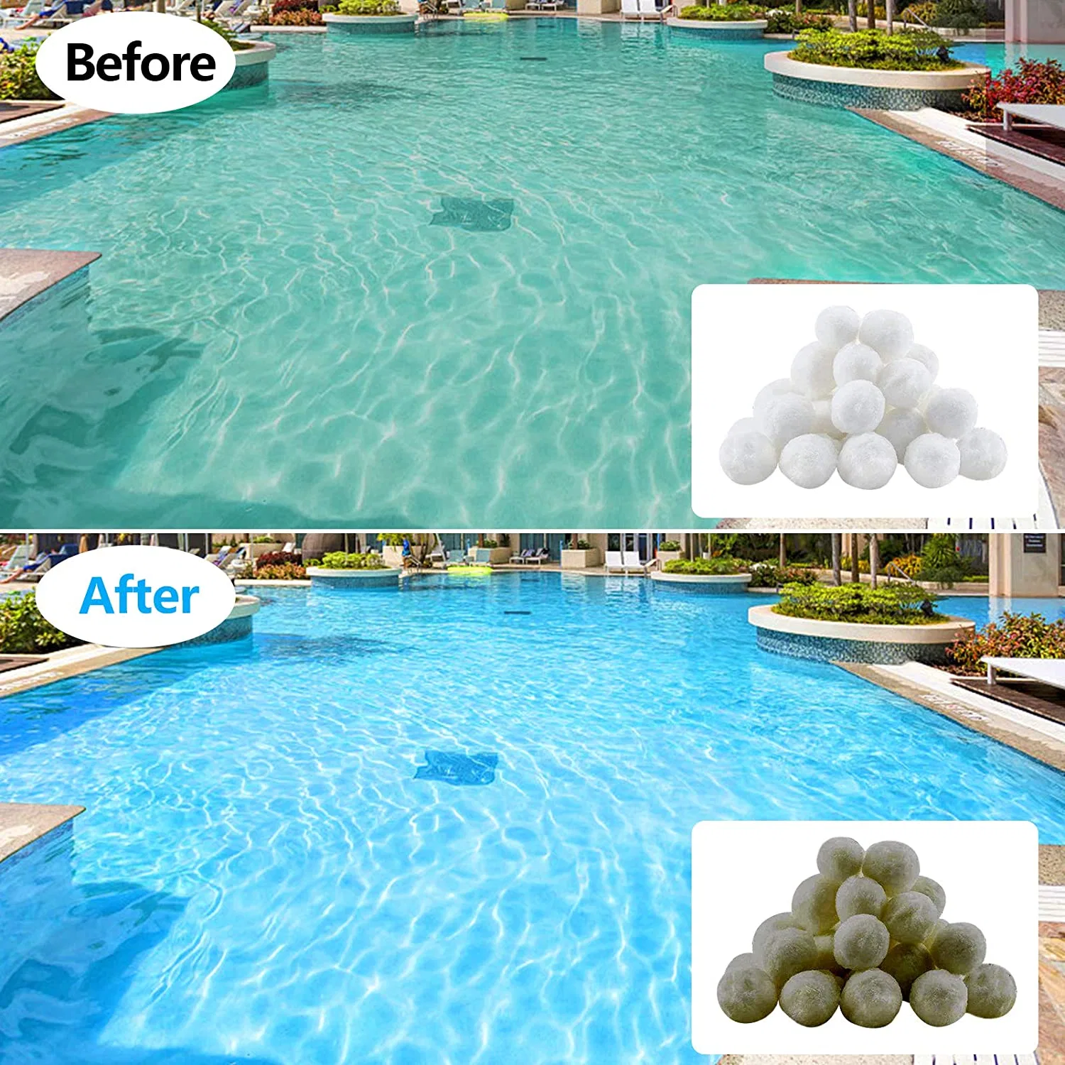 Pool Cartridge Filter System Filter Ball Fiber Media Ball for Water Treatment