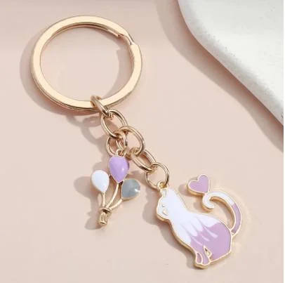 Custom Promotional Gifts Eco-Friendly Shape Lucky Cat Funny Metal Souvenir Keychain