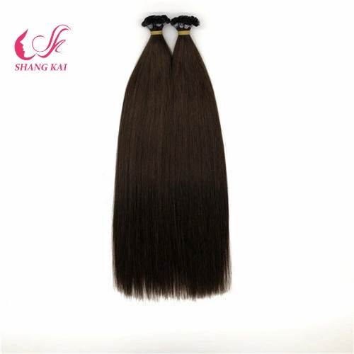 Caliente de la moda de venta al por mayor de la fábrica 100% Humano Virgen Flat-Tip Prebonded Hair Extension