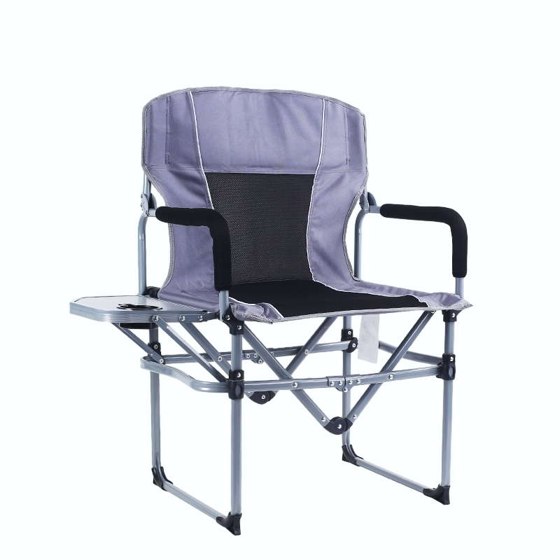 Folding Director's Chair Camping Chair with Side Table
