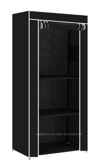 Single Fabric Canvas Clothes Wardrobe Cupboard Shelves Storage Organiser Hanging (FW-45B)