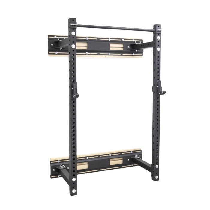 Professional Gym Fitness Equipment Power Training Wall Mounted Power Rack Includes Safety Spotter Arms