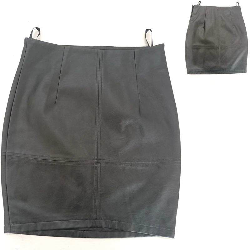 Faux Genuine Leather Apparel Wholesale/Supplier Skirt Mini Lady Sheepskin Dresses