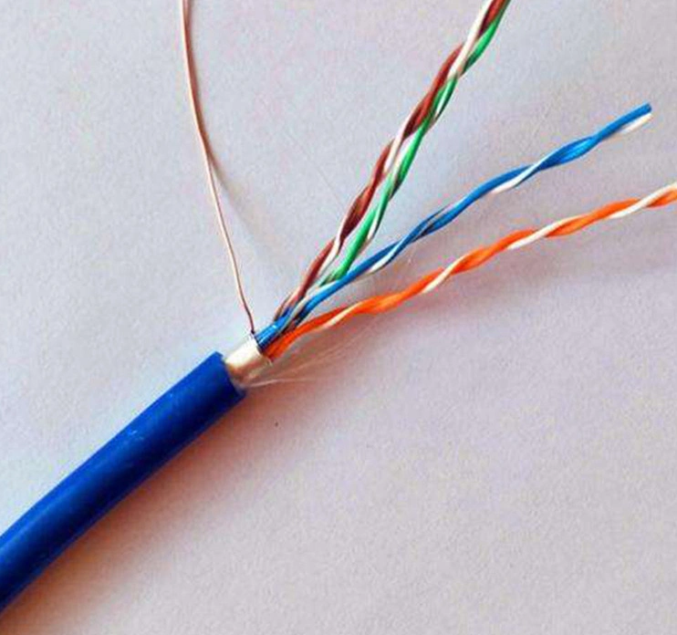 كبل شبكة كمبيوتر من نوع 24AWG رباعي الأزواج من نوع Cat5e غير مشجع