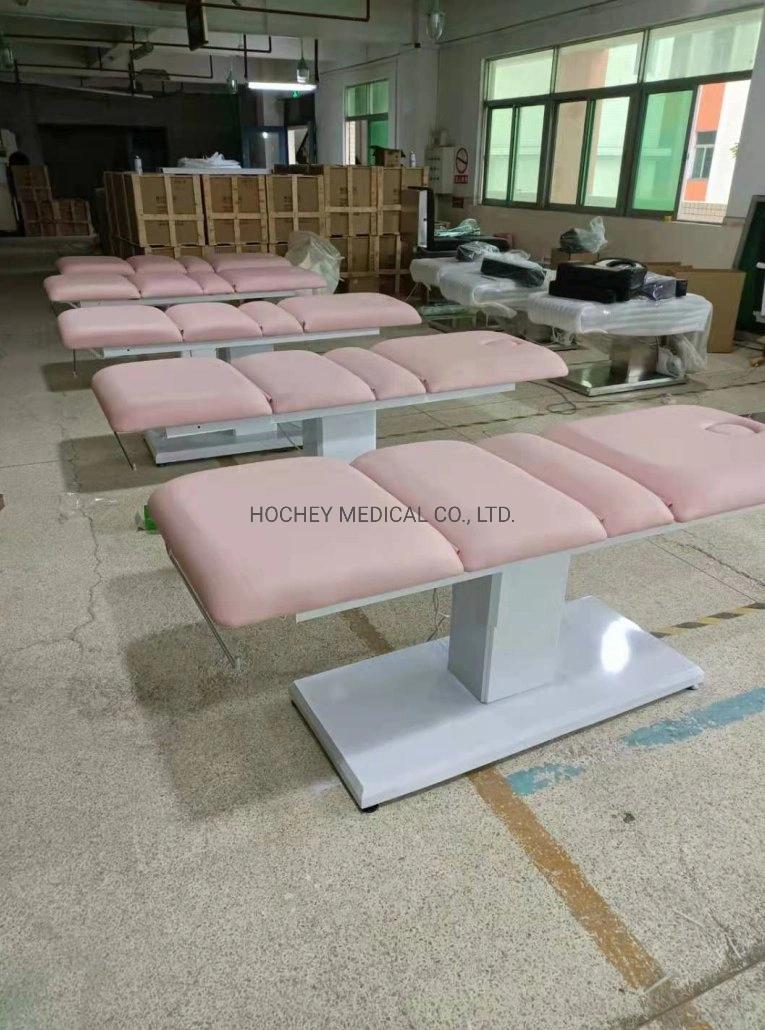 Hochey Medical drei Bett Aluminium-Legierung Gesichts Stuhl mit Loch Benutzerdefinierte Schönheit Stuhl Falten Massage Bett