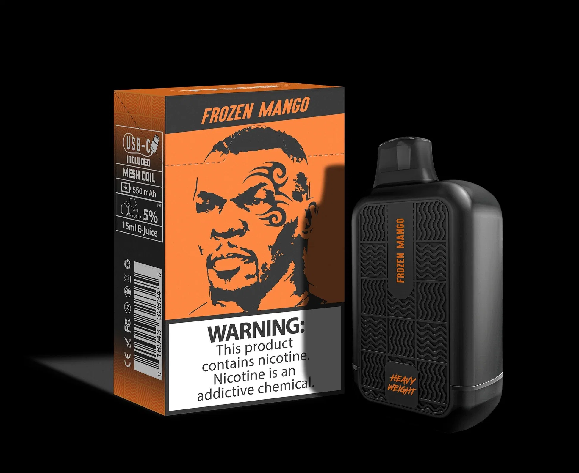 2023 Salida de fábrica Tyson 2.0 Peso 15ml 550mAh 7000 inhalaciones de nicotina desechables precargadas sal vacío personalizados Mayoreo Vape I Vape