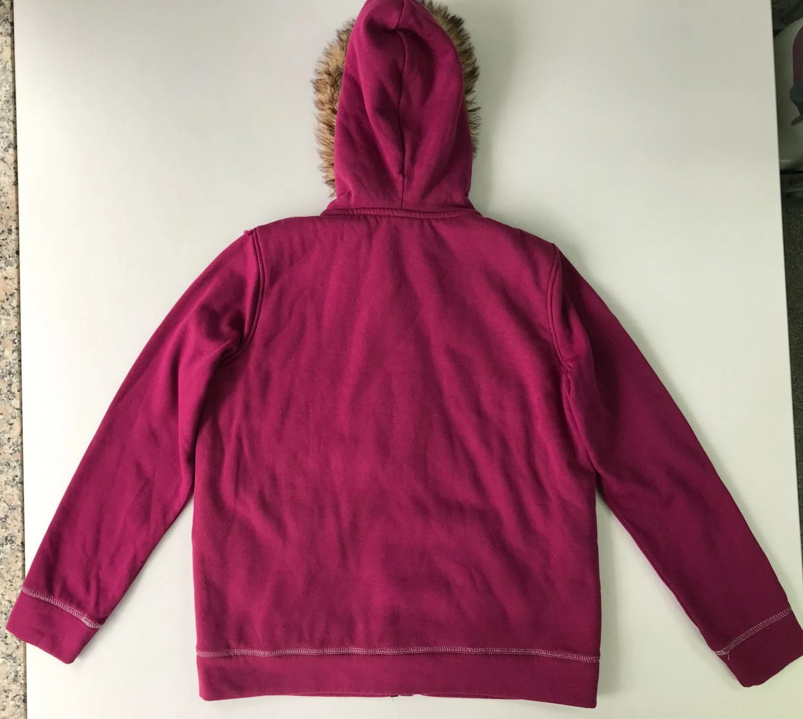 Manteau hiver chaud violet-rouge avec poche Kangroo