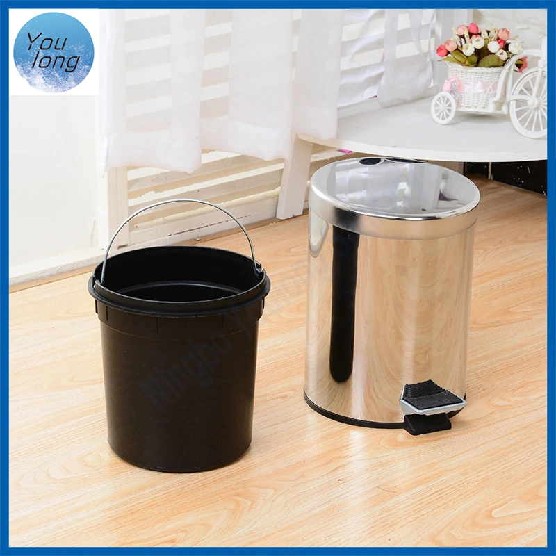 Stainless Steel Garbage Recycling Waste Bin Food Pedal Bin