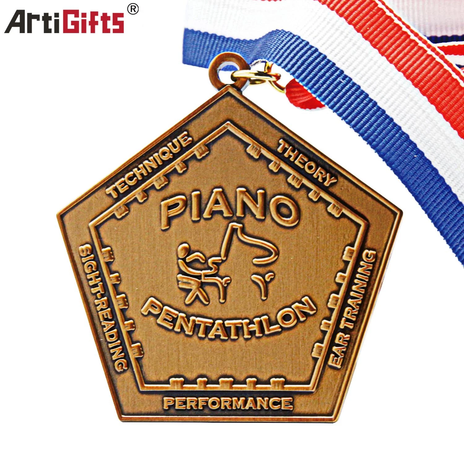 Most Popular Custom Souvenir Gift Metal Sport Trophy Medal with Ribbon