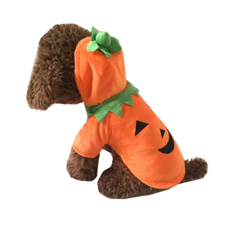 Factory Wholesale/Supplier Pet Clothing Orange Pumpkin Shape Dog Clothes Halloween Costume Pet Dog Hoodie