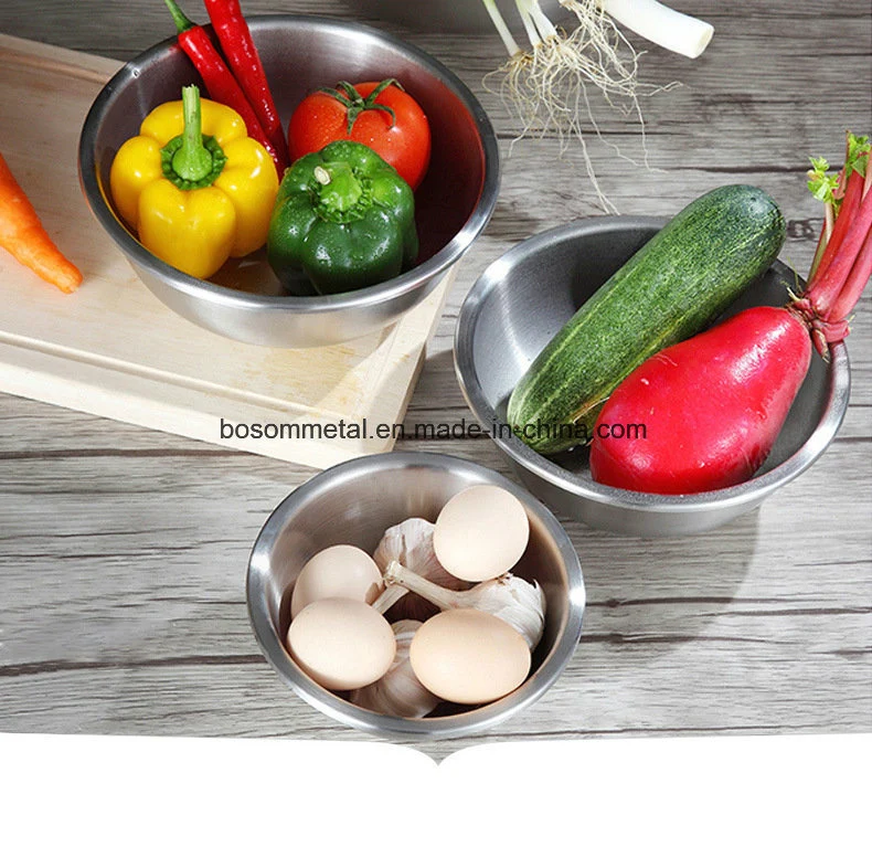 Stainless Steel Salad Bowl Kitchenware Accessories Ingredients Standby Utensil