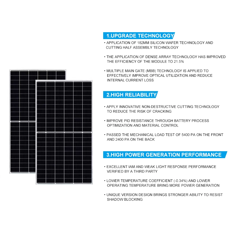 595W High quality/High cost performance  Monocrystal Solar Panel Half Cell for Solar System