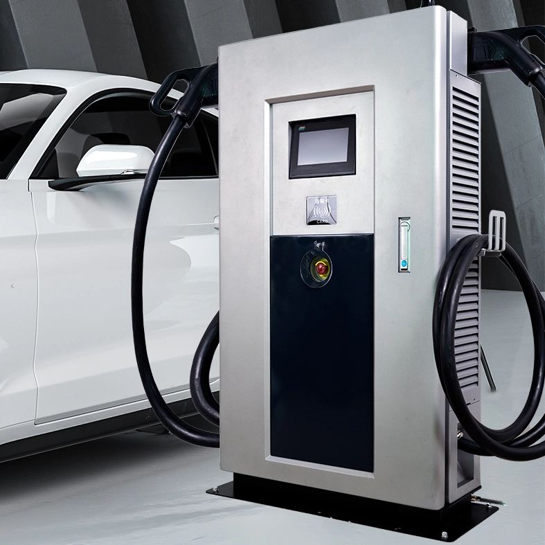 Carregador GBT CCS CHAdeMO 30 kw Fast DC EV, duas armas Estação de carregamento de veículos elétricos (EV)