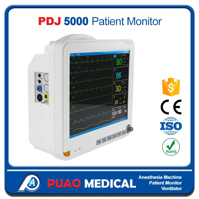 etCO2 ICU Hospital Patient Monitor PDJ-5000 مع لون 15 بوصة شاشة TFT
