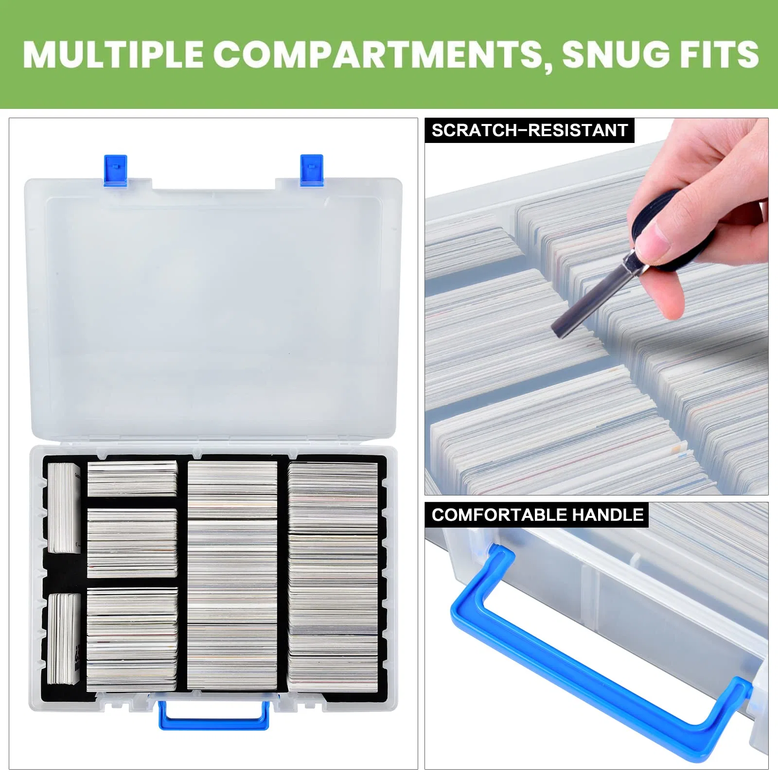 Portable Trading Card Case Holder Organizer Storage Compatible Topps Cards Storage Box