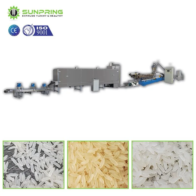 Linha de arroz artificial Artifici Processo Aplique rebites nas Sp75 Extrusor fortificado 12 anos máquina de nutrição de fábrica Instant Machin Tasti Nutrit Extrud-produto