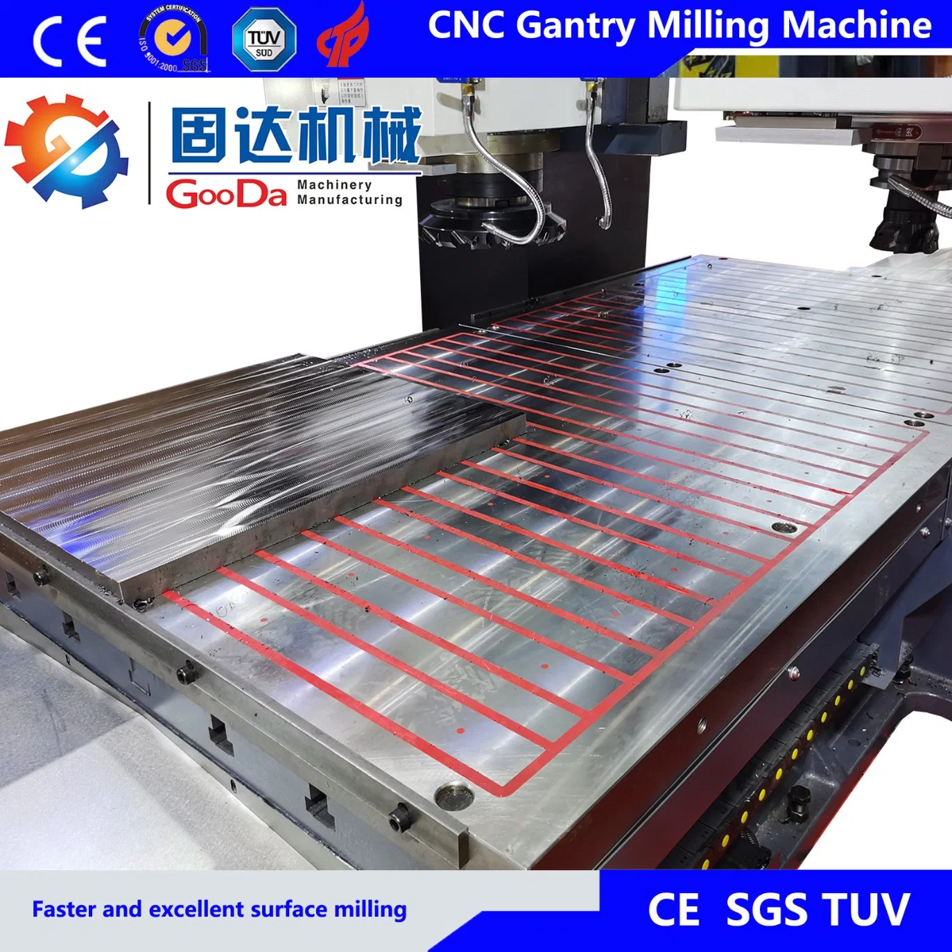 Gooda CNC Machine Tool Gantry Milling with Two Separate Rough and Fine Cutting Drilling Grinding Planar Type Machinery