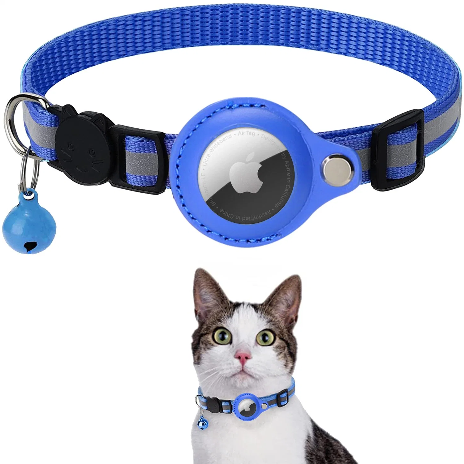 Hot Selling Cat Supplies Persionalized Logo Nylon Air Tag Collars