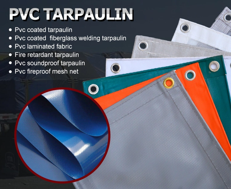 China proveedores de tela impermeable resistente al fuego PVC recubierto plástico lona PVC Tarp