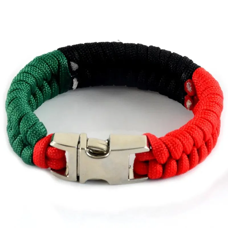 Handmade Men Metal Buckle Paracord Bracelet Nylon Rope Paracord Survival Bracelet Bangle