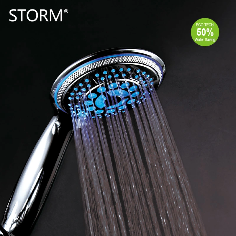 Three Colors LED Shows Water Temperature No Battery LED Hand Shower Head