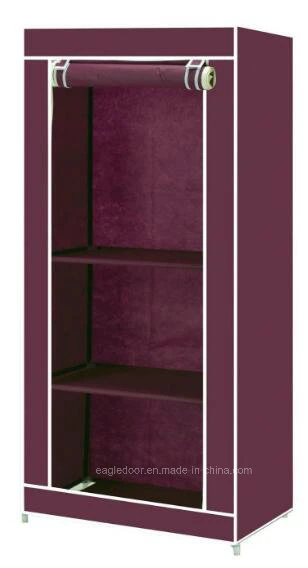 Single Fabric Canvas Clothes Wardrobe Cupboard Shelves Storage Organiser Hanging (FW-45B)