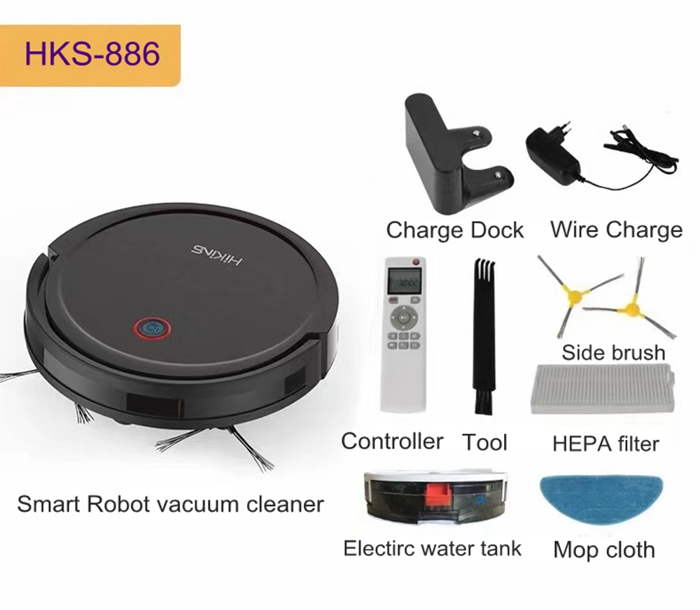 Utilisation d'accueil de dépression de charge automatique aspirateur robot nettoyeur de brosse double Hks-886