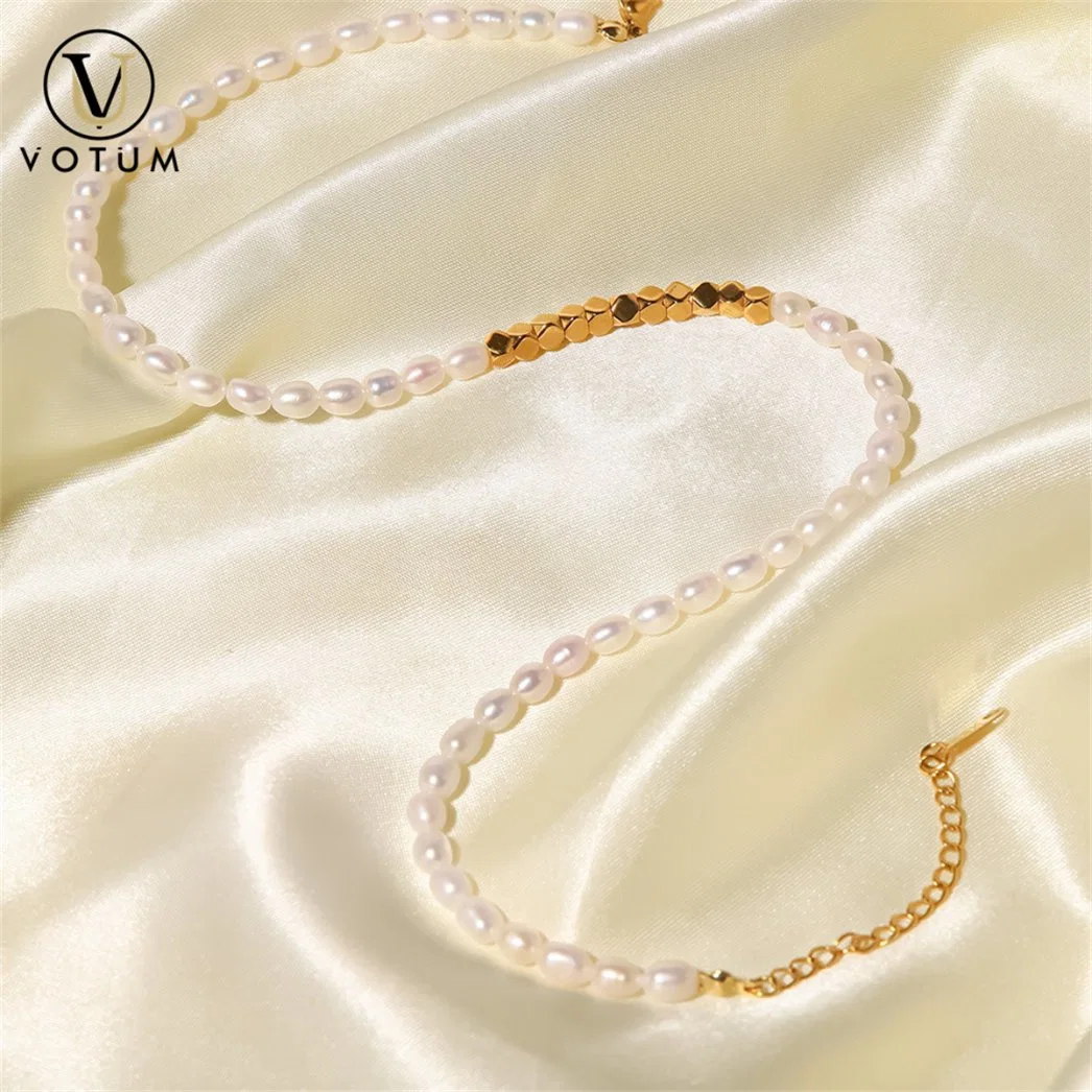 Votum OEM de la Fábrica Real de 14K Gold Personalizar Collar de perlas de agua dulce chino Joyas