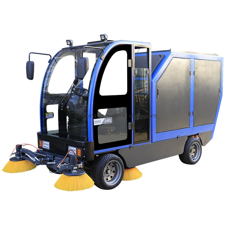 All Closed Battery Powered Street Sweeper Vehicle Electric Auto-Dumping Street Sweeper Car Ride on Road Floor Sweeper