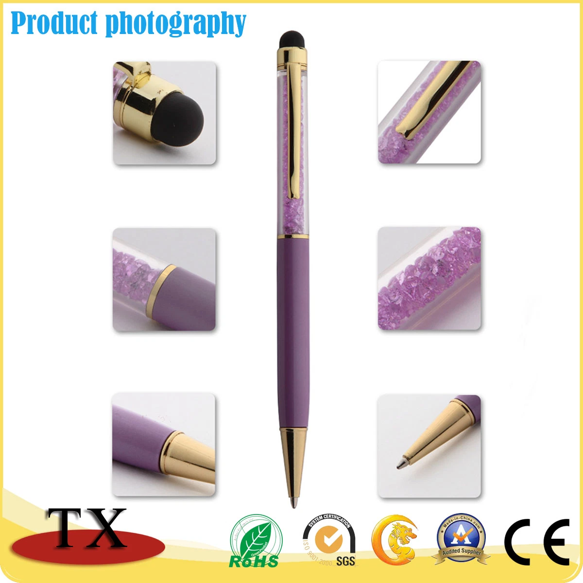 Promotional Offiice/School Supply Stationery Crystal Touch Screen Ball Pen