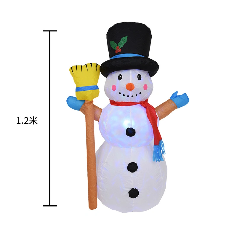 Colorful Light Inflatable Snowman Disco Christmas Decorations Outdoor Use