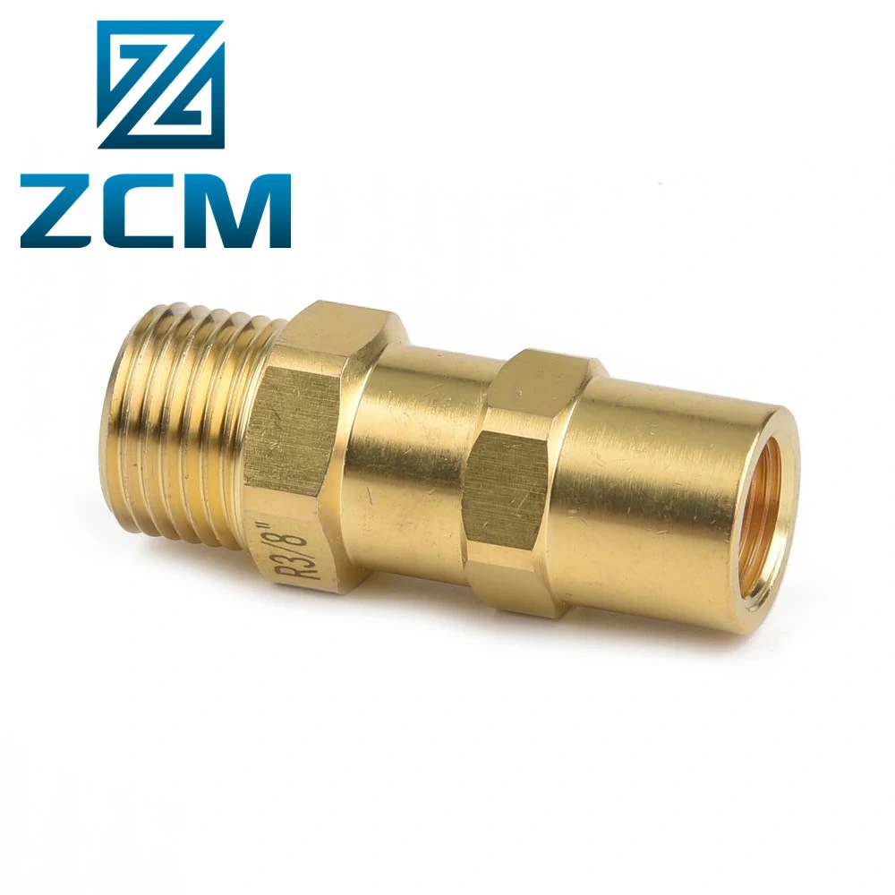 Custom Brass Copper Bronze Machine Machinery Parts Manufacturing CNC Turning Machined Brass Part Machining Screwed Joint Thread Brass Parts