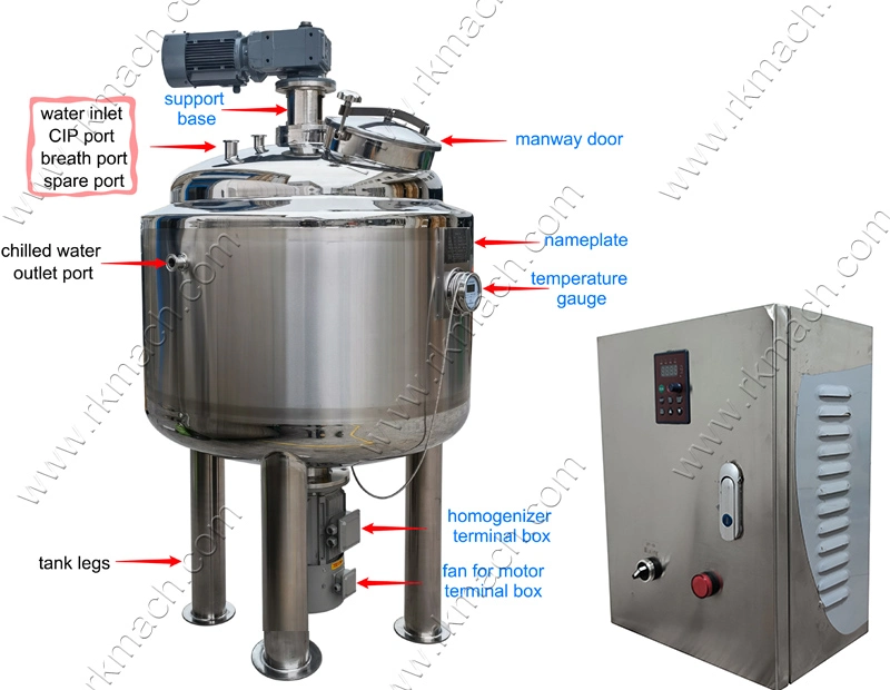 400 Liter SS316L Mixing Homogenizing Tank Cosmetic Mixing Equipment