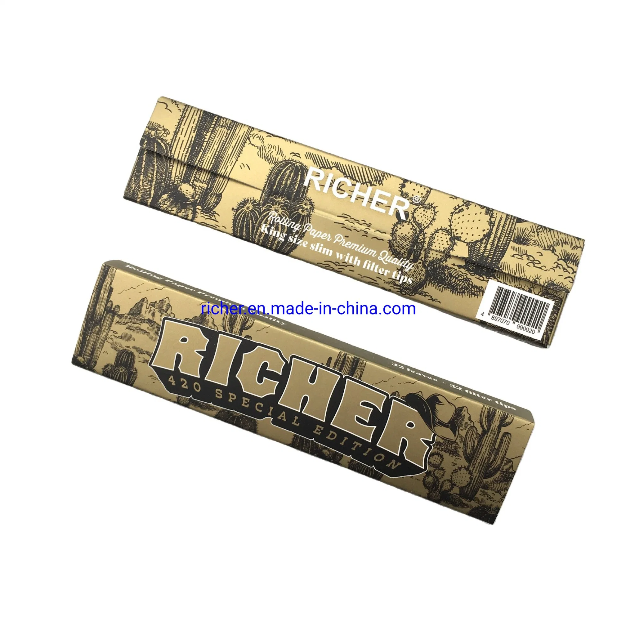 Organic Connoisseur Kingsize Slim with Tips Natural Rolling Paper