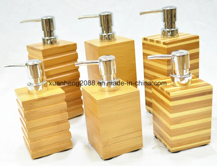 Cosmetic Packaging Plastic Shampoo Fiber Bottle Dispenser Airless Bamboo Body Lotion Bottle with Bamboo Lotion