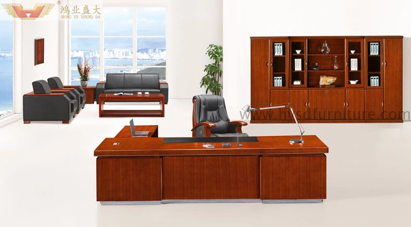 L Shape King Size E1 MDF Veneerluxury Office Executive Table (HY-D7024)