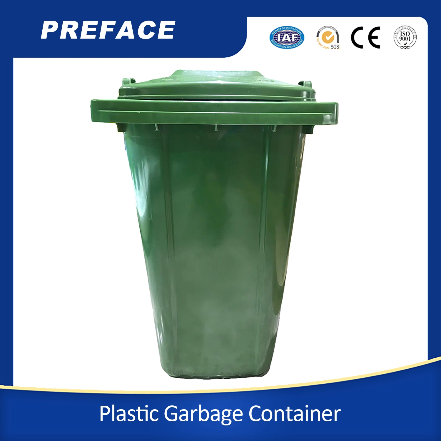 Rectangular 32 Gallon 120 L Outdoor Trash Bin on Wheels and Rubbish Bin 120 Litre and Public Trash Can 120L