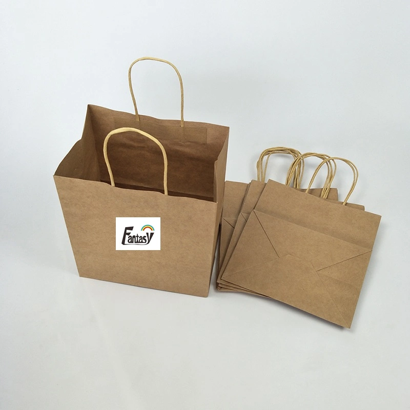 Customized Cheap Price White Cardboard Bags Gift Shopping Kraft Paper Bags