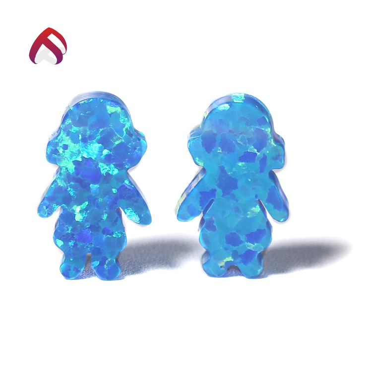 New Products Boy and Girl Shape Lab Created Synthetic Opal Christmas Ornament