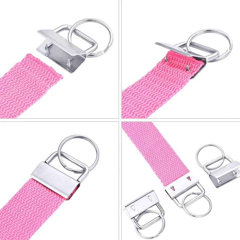 32mm Metal Key Fob Hardware Keychain Wristlet with Split Ring