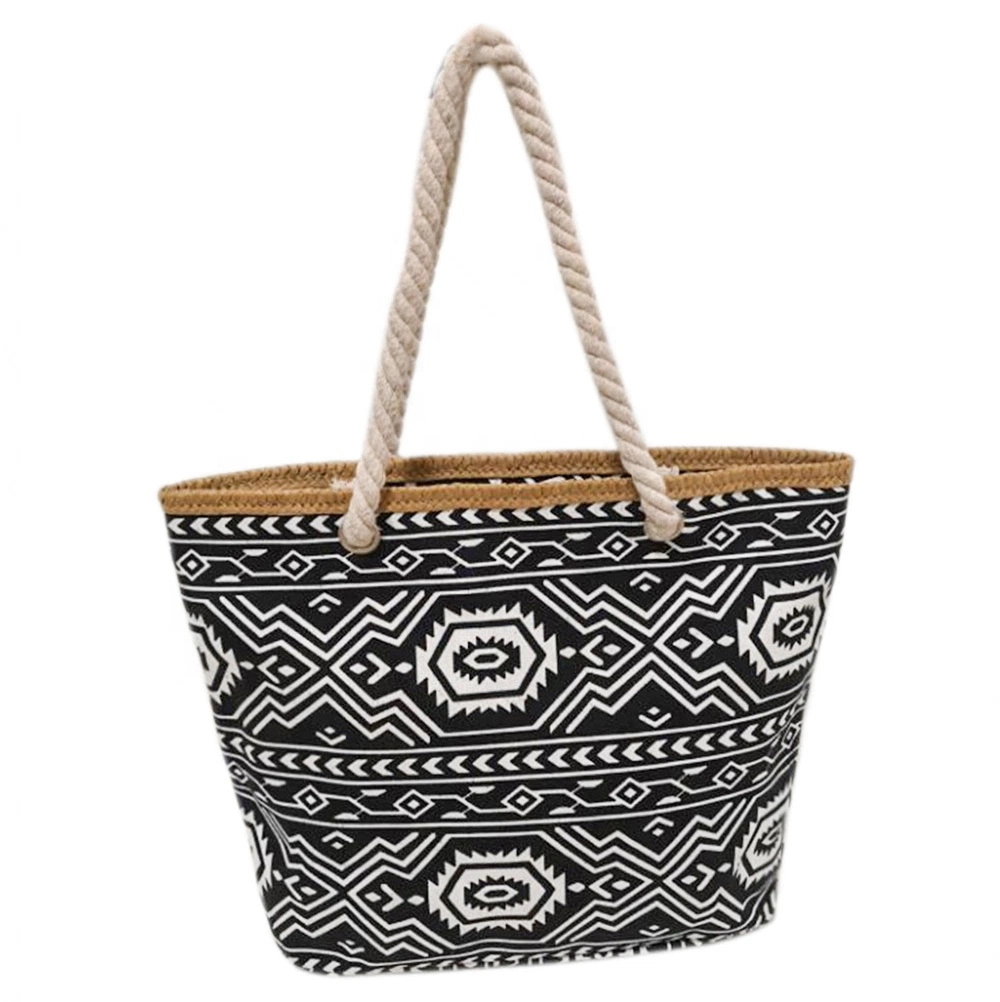 Fashion Lady New Design Women Canvas Tote Handbags Over Size Beach Bags