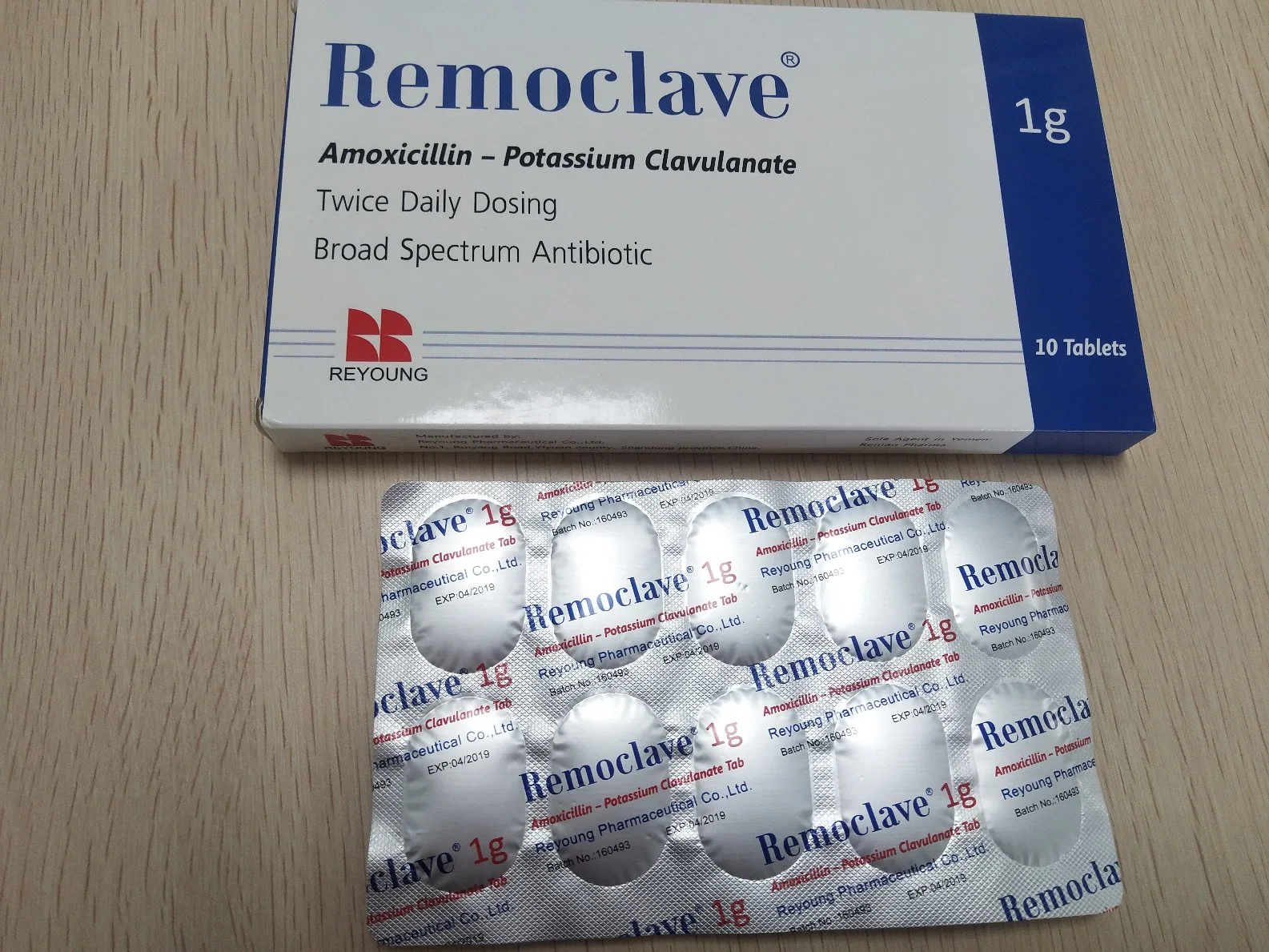 Produtos farmacêuticos de alta qualidade e amoxicilina clavulanato Tablet de potássio 1G