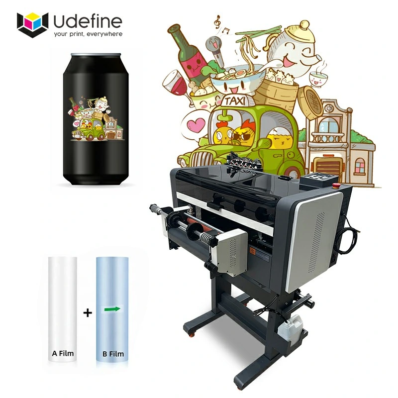 Udefine 2023 Newest 30/60cm UV Dtf Printer 12FT UV Dtf Sticker Printing Machine with Laminator 2 in 1 A3 UV Printer RO