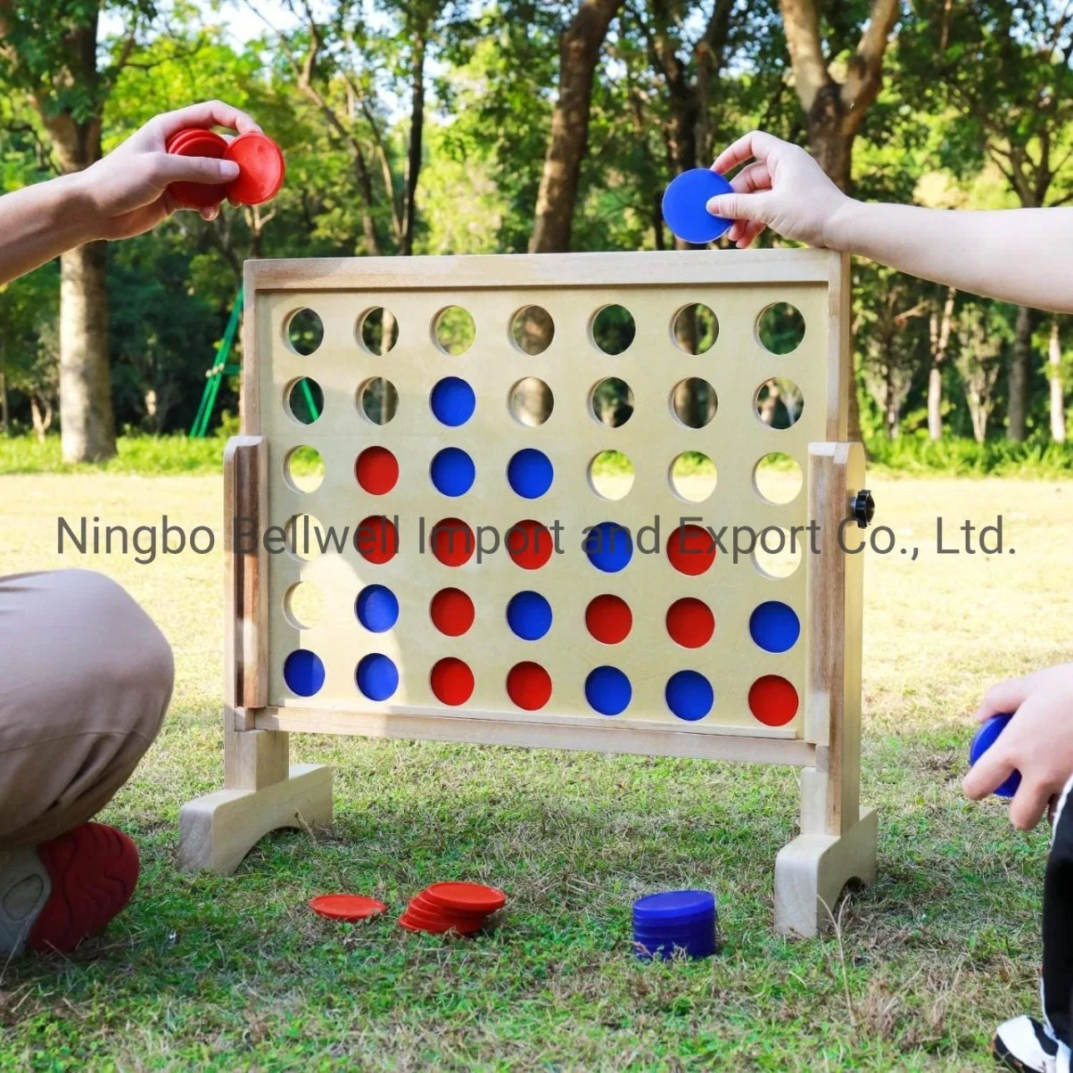 Géant en bois intérieur et extérieur personnalisé quatre dans une rangée Jouet de jeu pour enfants et adultes